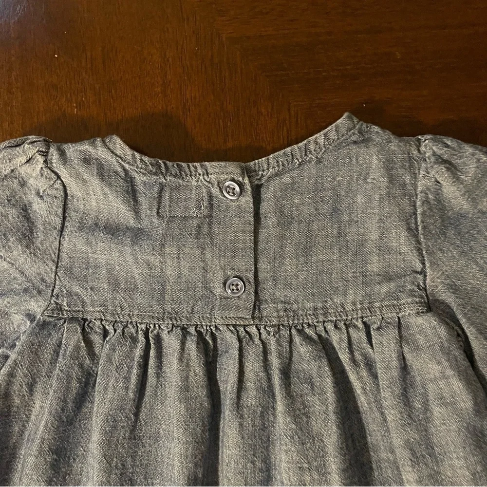 GAP | Chambray Long Sleeve Embroidered Top | 12-18 mo